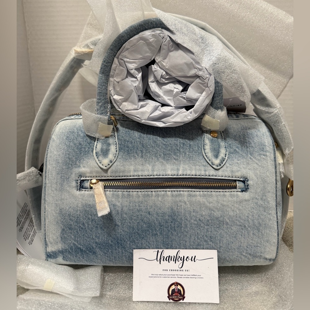 NWT 2026 Coach Loved Demin Medium Rowan Satchel CDY74 SAMEDAY SHIP - Picture 5 of 8